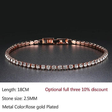 Luxury Shiny Round AAA+ Cubic Zirconia Diamond Tennis Gold Silver Colour Bracelets For Women - The Jewellery Supermarket